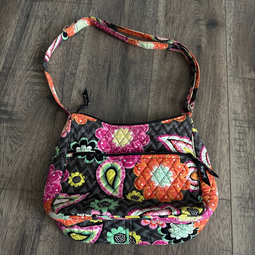 Vera Bradley Crossbody Bag Womens Medium Multi Color Quilted Floral Paisley